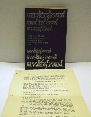 Mockingboard User's Manual Plus Hints - Apple II, IBM PC, etc. - Image 1 of 2