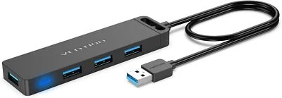 USB Hub 4-Port USB 3.0 Hub 0.5FT Ultra-Slim Data USB Splitter Charging - Image 1 of 3