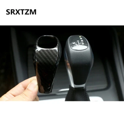 Cubierta de perilla de cambio de marchas estilo fibra de carbono negra para BMW X1 F48 2016-2019 Foto 1 de 4