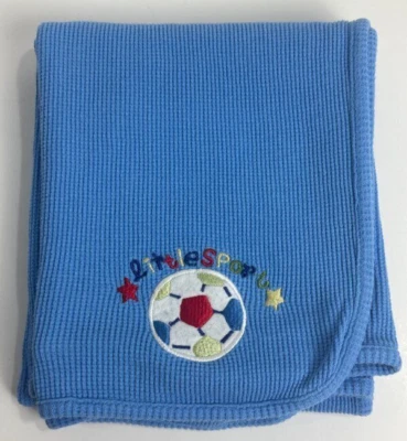 EUC Circo Target Blue Little Sport Soccer Ball Thermal Waffle Weave Baby Blanket - Image 1 of 4