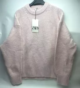 WOMENS LADIES Zara 100% Wool Jumper Pink Size M - Picture 1 of 9