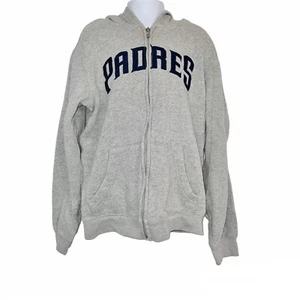 Genuine Merchandise Hoodie Youth Sweatshirt SZ M Gray Padres Zip Up Casual - Picture 1 of 10