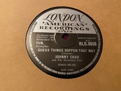JOHNNY CASH : GUESS THINGS HAPPEN THAT WAY / COME IN STRANGER.  UK. 78.rpm 1958 Foto 1 de 4
