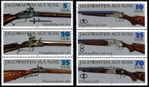 EBS East Germany DDR 1978 - Hunting Weapons - Michel 2376-2381 Zd - MNH** - Picture 1 of 3