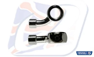 Montaje de banjo Venhill - 10 mm 3/8 45 grados curva lateral cromada - Imagen 1 de 2