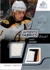 2008-09 SP Game Used Dual Authentic Fabrics Platinum Marc Savard Jersey /25