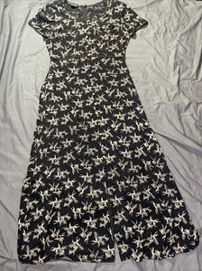 Vtg Due’ Per Due’ Veste Midi Dress Womens 10 Silk Pearl Detail Buttons Lined - Picture 1 of 19