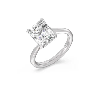 Diamond Wedding Ring Lab Grown Radiant Cut 2.4 Ct IGI Certified 18k White Gold - Picture 1 of 9