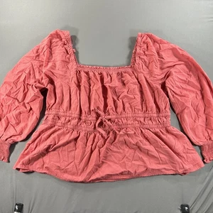 Blusa blusa rossa Ava & Viv con dettaglio in pizzo e maniche a volant - Foto 1 di 6