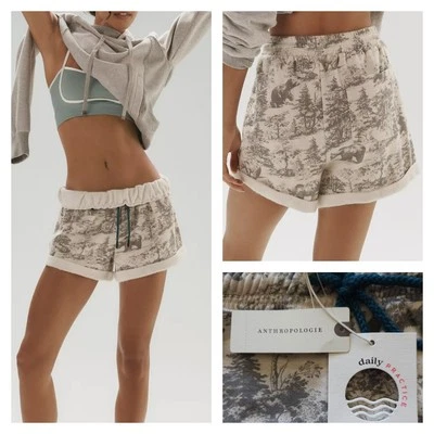Shorts de moletom Daily Practice by Anthropologie Rocky Mountain cintura alta GG novo com etiquetas $78 - Imagem 1 de 4