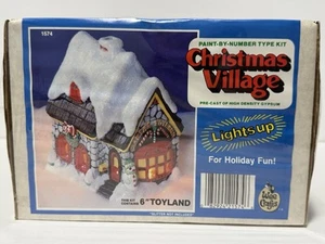 Villaggio di Natale Dipinto Per Numero Fai Da Te Kit 6" Toyland Illumina Wee Artigianato - Foto 1 di 4