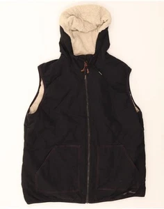 EDDIE BAUER Womens Hooded Quilted Gilet UK 18 XL Black Polyester BV14 - Picture 1 of 3