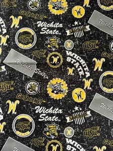 Tela de algodón WSU Wichita State Shockers por yarda - Imagen 1 de 2