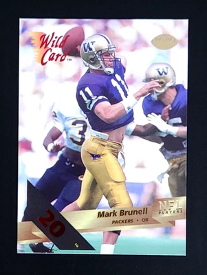 Mark Brunell 1993 Wild Card 20 Stripe Rookie RC #135 - Green Bay Packers - Image 1 of 2