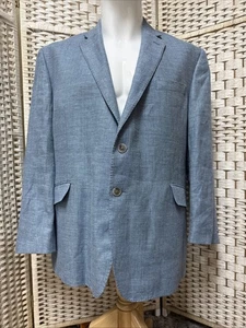 Joseph Abboud Joe Blazer Herren Blau Leinen Wolle Sport Mantel 48 Neu - Bild 1 von 17