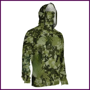 Angelbekleidung Camouflage Herren Langarm Maske Kapuze Angelshirts UPF 50+ - Bild 1 von 29