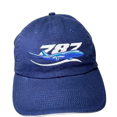 Boeing 787 Jet Commorative Embroidered Baseball Cap Men's Navy Hat Plane - Image 1 of 4