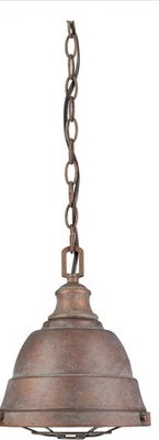 Golden Lighting Bartlett Mini Pendant, Copper Patina - 7312-SCP NEW - Image 1 of 3