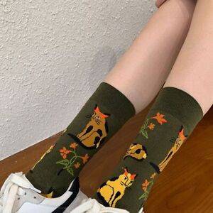 Cartoon Breathable Flower Socks Middle Tube Socks Couple Hosiery Women Socks