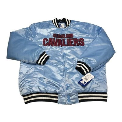 Starter Cleveland Cavaliers Faux Satin Jacket Men's Size L Blue Cavs NBA Bomber - Image 1 of 4