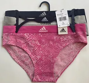 Adidas Women's 3-PK Cotton Hipster Underwear 4A2H62 Size L FREE SHIPPING! - Picture 1 of 3