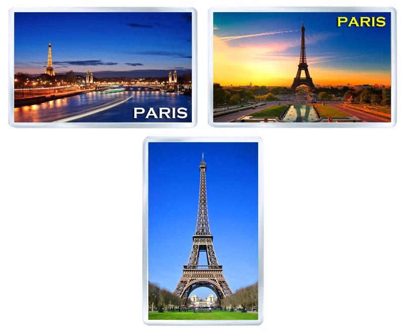 Parigi France Set Of 3 Fridge Magnet Souvenir MOD2 3 Magneti Frigorifero