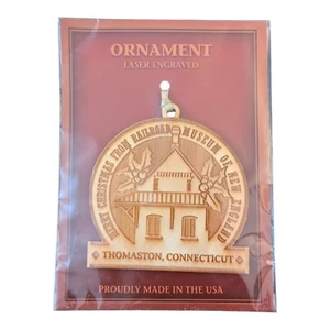 New England Railroad Museum Ornament Laser-Engraved Wooden Thomaston Connecticut - Picture 1 of 2