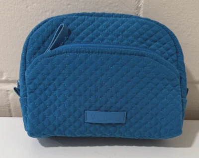 Bolso de Cosméticos Vera Bradley Verde Azulado Microfibra Icónico Mediano Cremallera Estuche Viaje Usado en Excelente Condición Foto 1 de 4
