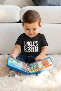 Uncle's Bestie Baby Toddler Unisex T-Shirt Gift For Niece Nephew - Picture 1 of 6