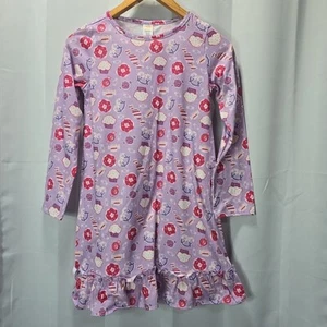 Gymboree Nightgown Pajamas Girls LG (10-12) Candy Dish Sweets Cupcakes Purple - Picture 1 of 6