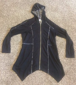 Chaqueta con Capucha Chico's Zenergy Dobladillo Asimétrico Negra Cremallera Completa Talla Grande 1 - Imagen 1 de 7
