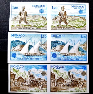 Monaco 1979 Imperf postfrisch volle 6 Briefmarken 2 Sätze YT 150,00 $ - Bild 1 von 3