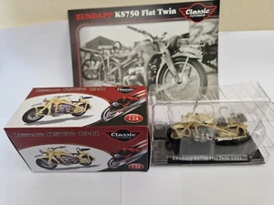 1/24 ATLAS IXO CLASSIC MOTOR BIKES - 1941 ZUNDAPP KS750 MOTORCYCLE + LEAFLET - Picture 1 of 3