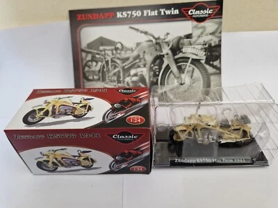 1/24 ATLAS IXO CLASSIC MOTOR BIKES - 1941 ZUNDAPP KS750 MOTORCYCLE + LEAFLET - Image 1 of 3