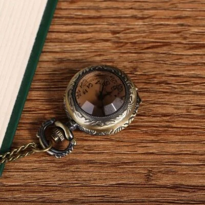 Small Bronze Crystal Quartz Pocket Watch Fashion Pocket Watch - Image 1 of 4