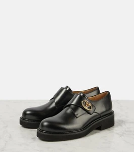 Valentino Garavani V Logo VLOGO Locker Leather Monk Strap Loafers Shoes 37 $1170 - Picture 1 of 12