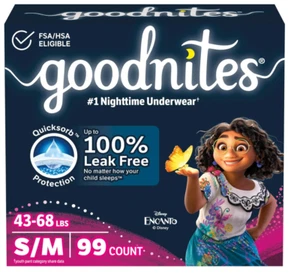 Goodnites Girls' Nighttime Bedwetting Underwear, Size Small/Medium - 99 Count - Picture 1 of 5