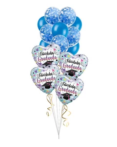 Felicidades graduada graduation Foil Balloon Bouquet (14 Balloons) - Picture 1 of 2