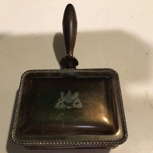 VTG Rogers Crumb Catcher Silent Butler Ash Tray Crest Silver Plate 4x7” Japan - Picture 1 of 7