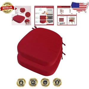 Stylish Red 17” Square Outdoor Cushions, Waterproof & UV Resistant - 2 Pack - Picture 1 of 10