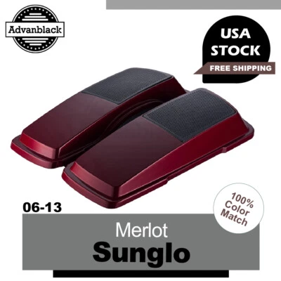 Merlot Sunglo 6x9 Saddlebag Speaker Lids Fits 2006-2013 Harley FLTR FLHX - Image 1 of 4