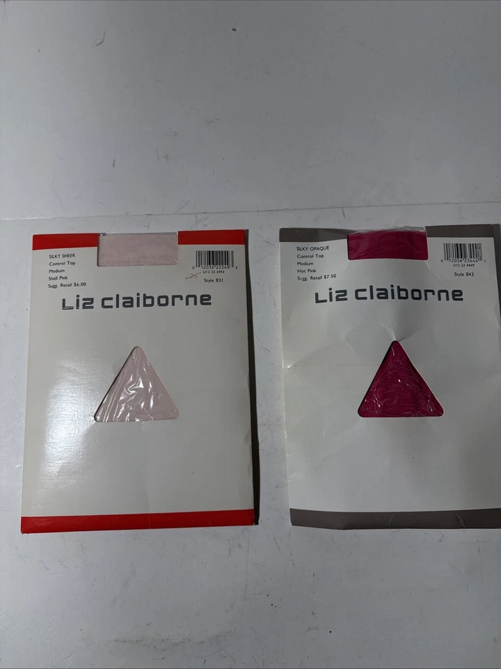 Lot Of 2 LizClaiborne (M)Silky Control Top Pantyhose Hot Pink/Shell Pink - Image 1 of 4