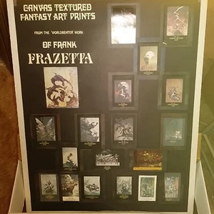FRAZETTA PRINTS, MIXED LOT 50 ORIGINAL 1970s CANVAS-TEXTURED, ~17x23", NEW, MINT - Picture 1 of 7