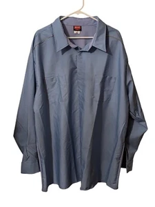 Red Kap Men's Long Sleeve Industrial Work Shirt Dbl Pocket Breathable Back 4XXL - Picture 1 of 5
