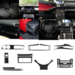 14Pcs For LEXUS IS250 IS350 2013-2017 Carbon Fiber Interior Full Kit Cover Trim - Foto 1 di 12