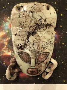 Ancient Extraterrestrial Alien w/ Earrings Pendant - Picture 1 of 12