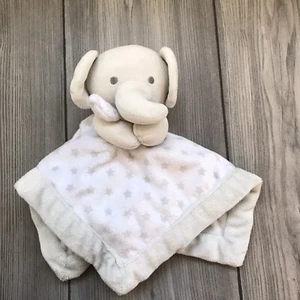 Elephant Lovey Rattle Falls Creek Baby Security Blanket Gray Stars 12" - Picture 1 of 8