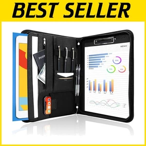 Professional PU Leather Meeting Portfolio - A4 Size with Notepad & Tablet Sleeve - Picture 1 of 9