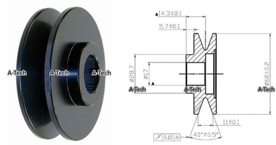 Single Groove Delco Alternator Deep V Belt Pulley 60OD 10.12.15.27SI Ford Chevy - Image 1 of 3