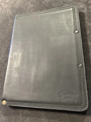 马鞍背皮革组合,黑色,很难找到,大号 10x13.5 尺寸  — 第 1/4 张图片